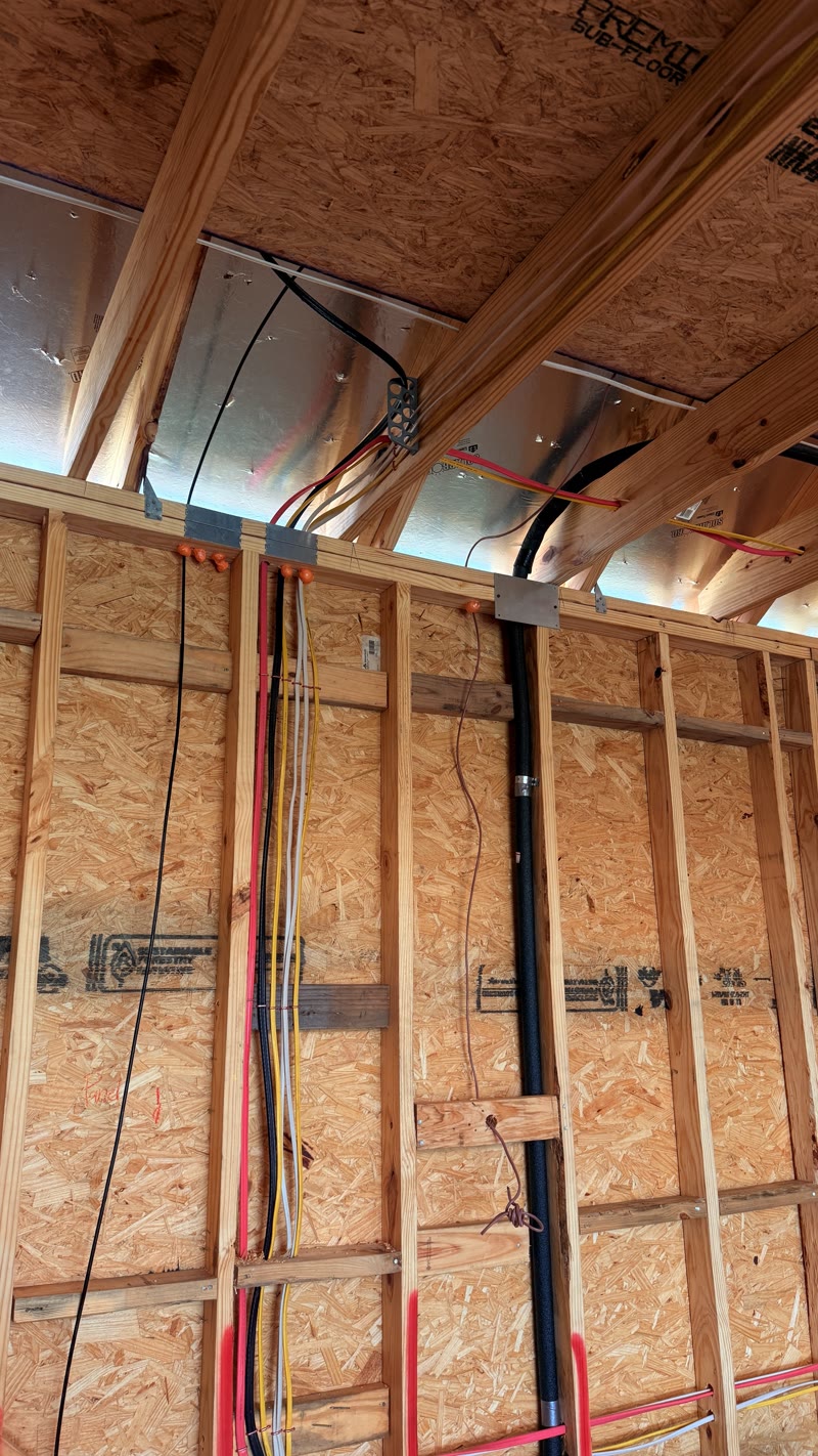 New construction rough-in electrical wiring